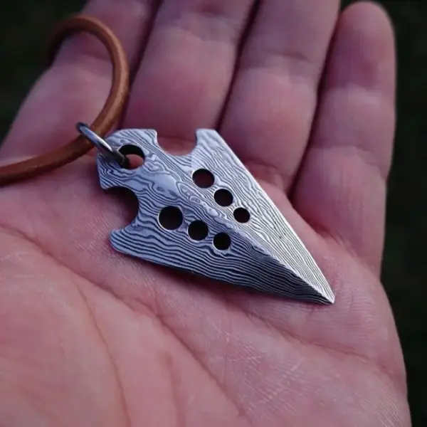 Arrowhead Harpoon Pendant Survival Tool Necklace - Image 2