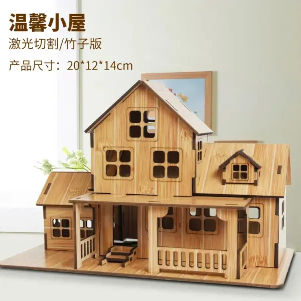 Wooden 3D Puzzle House Model Kit - Image 7