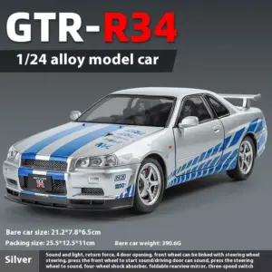 1/24 Nissan GTR R34 Diecast Car Model 25 S55ab443f7f014b89b1a9786690ea91f9E