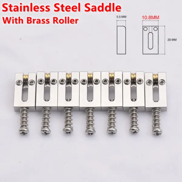 Brass and Stainless Steel Guitar Bridge Set - Image 35