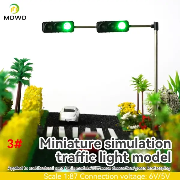 2PCS HO Scale Model Traffic Lights Set - Image 4