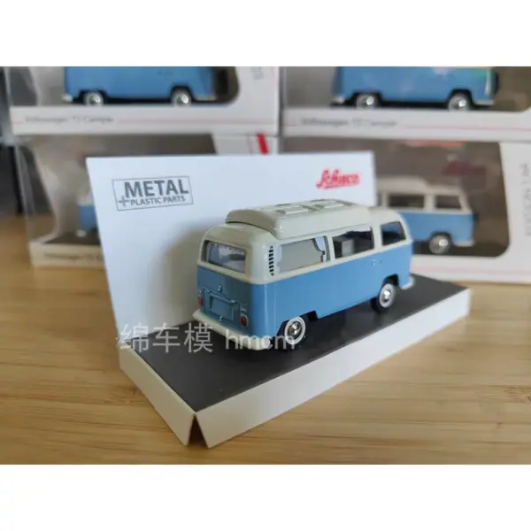 1/64 VW T2 Blue & White Classic Camper Model - Image 3