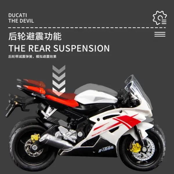 Yamaha R6 1:18 Diecast Motorcycle Model - Image 5