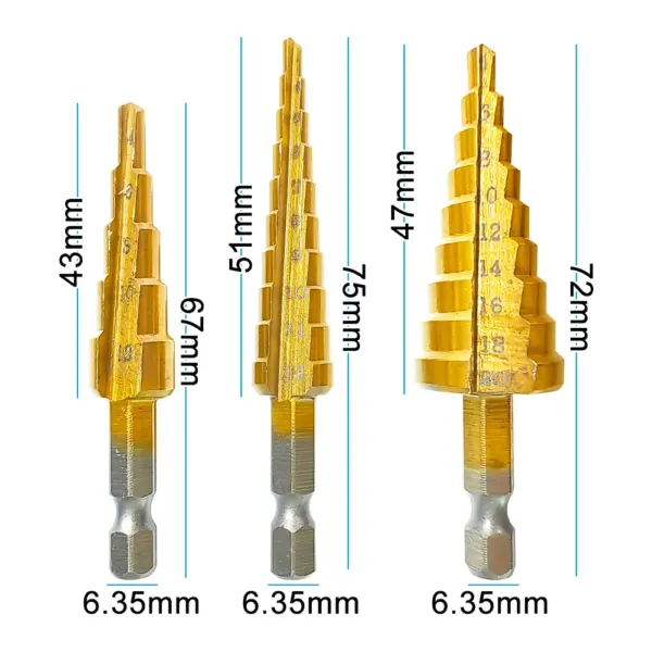 Titanium Plated Hexagonal Ladder Drill Bit Set - Image 2