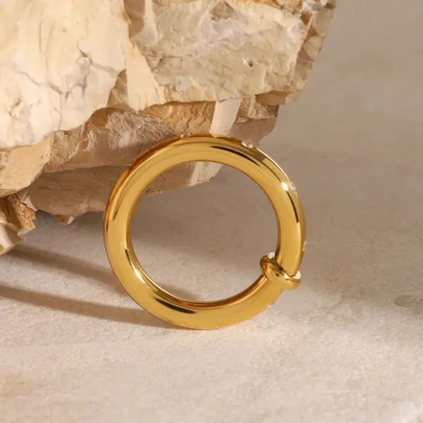 Zircon Ring for Men - 18K Gold Plated - Image 4