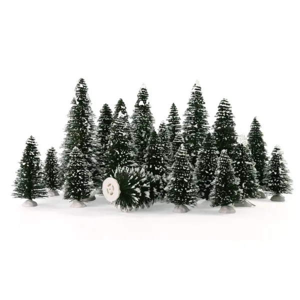 Miniature Snowy Pine Trees - 20 Pack