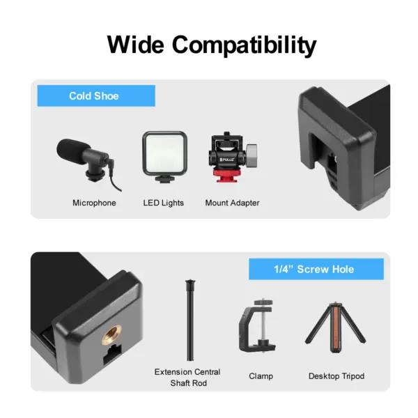 Selfie Stick Tripod with Cold Shoe Mount - Image 4