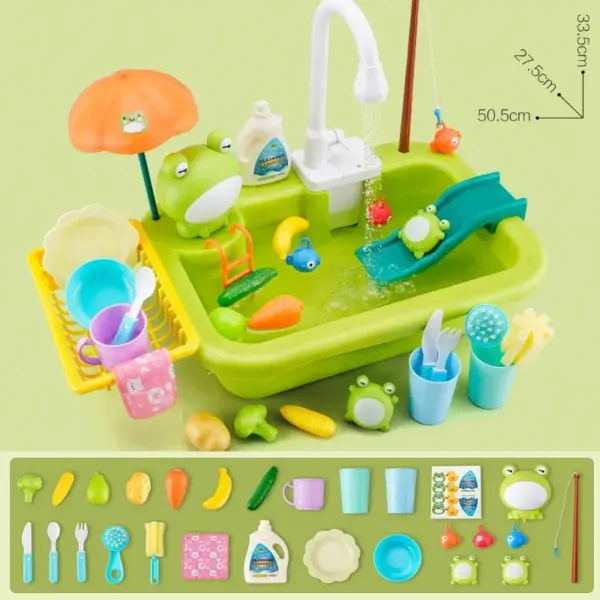 Kids Kitchen Sink Playset with Water Toys - Image 7