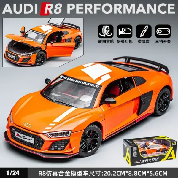 1:24 Audi R8 V10 Diecast Metal Model Car - Image 14