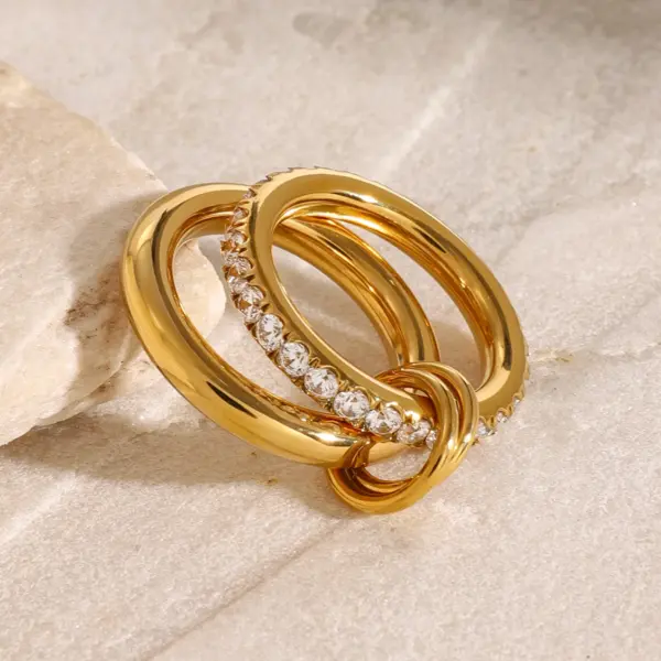 Minimalist Stainless Steel Double Layer Ring - Image 6