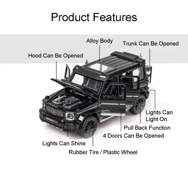 1/32 G700 Diecast SUV Model Car with Sound Light - Image 2