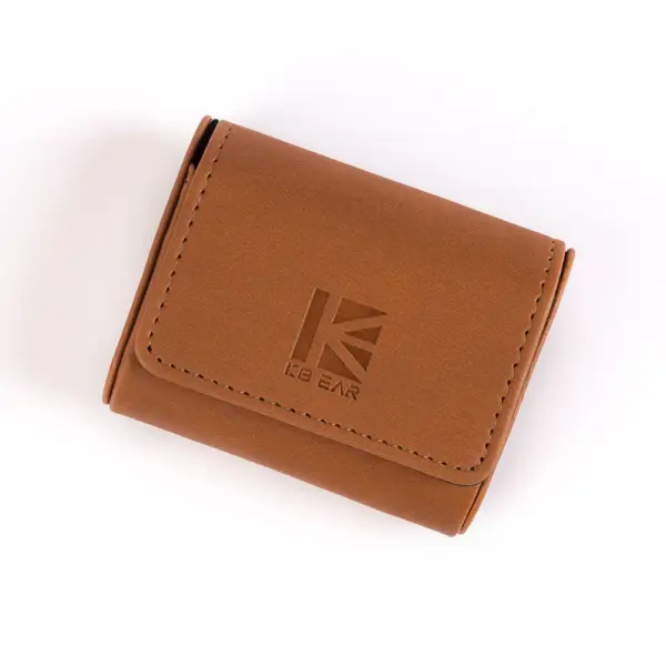 KBEAR Elegant Leather Earphone Case for Earbuds - Image 6