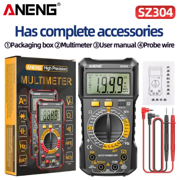 ANENG SZ304 True RMS Digital Multimeter - Image 8