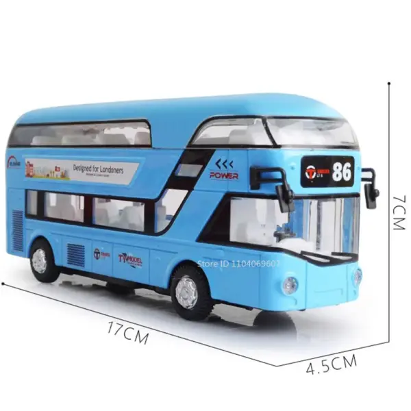 1:36 Scale Double Decker Bus Model Vehicle - Image 5