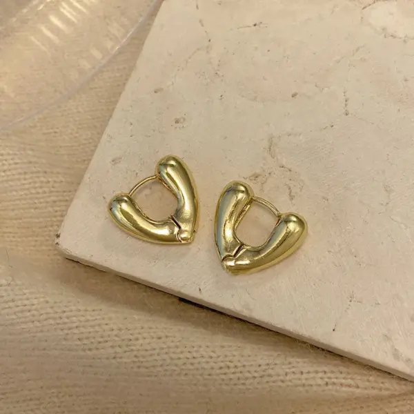 Smooth Metal Chunky Hoop Earrings 72mm x 45mm - Image 13
