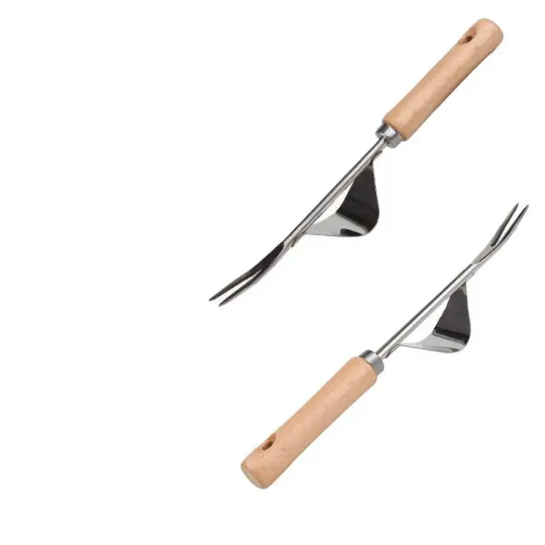 Stainless Steel Hand Weeder with Wooden Handle - Image 6
