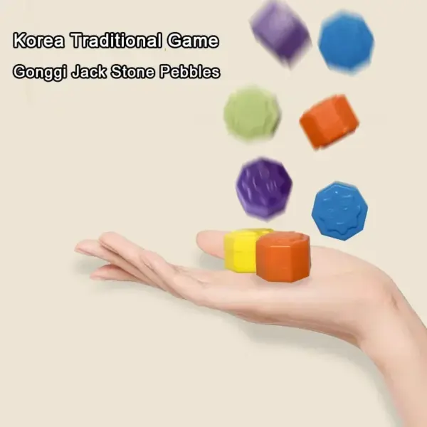 6Pcs Colorful Gonggi Jack Stone Set - Image 3
