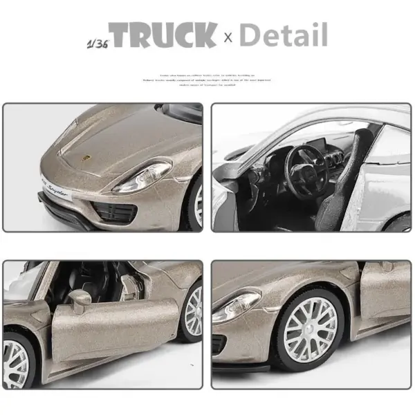 1:36 Porsche 918 Alloy Diecast Car Model - Image 6