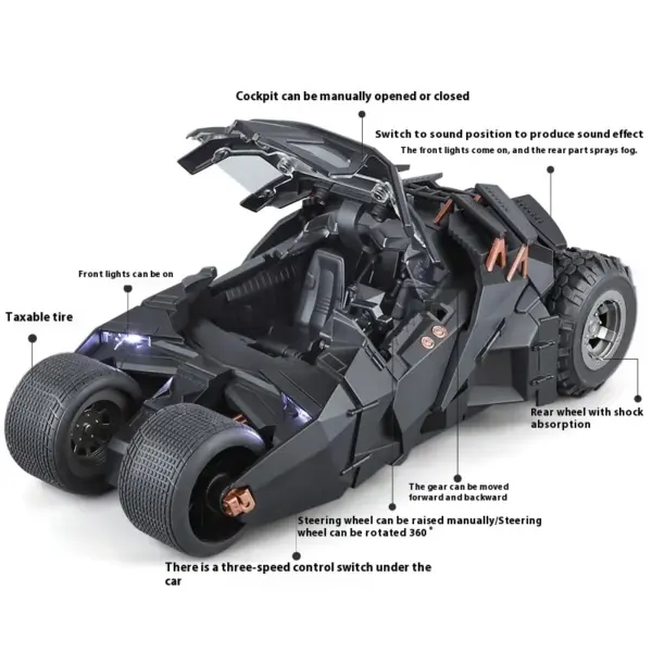 1:18 Batmobile Tumbler Diecast Model Car - Image 2