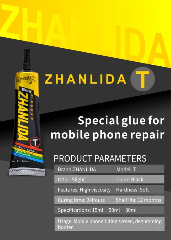 Black Mobile Phone Repair Adhesive Glue 15-80ML - Image 3