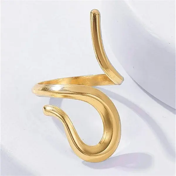Geometric Adjustable Stainless Steel Rings Set - Image 3