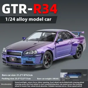 1/24 Nissan GTR R34 Diecast Car Model 20 S5b997fa9ade447c7856c8ca019f74204O
