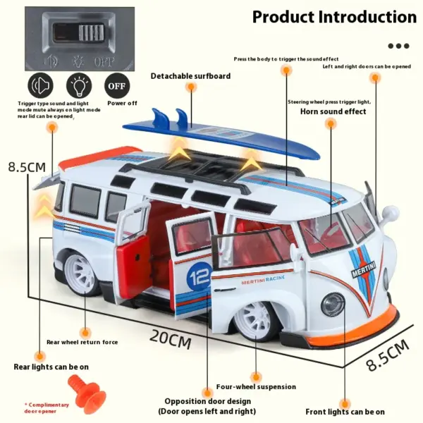 Volkswagen T1 Bus Diecast Model 1:24 Scale - Image 3