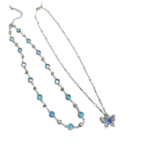 Romantic Blue Crystal Butterfly Necklace 9 S5bd14d3a47ad4b65ad0c6349729feedcB