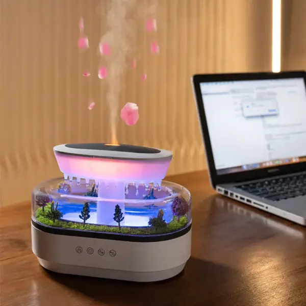 Rain Cloud Essential Oil Humidifier with LED Light - Image 4