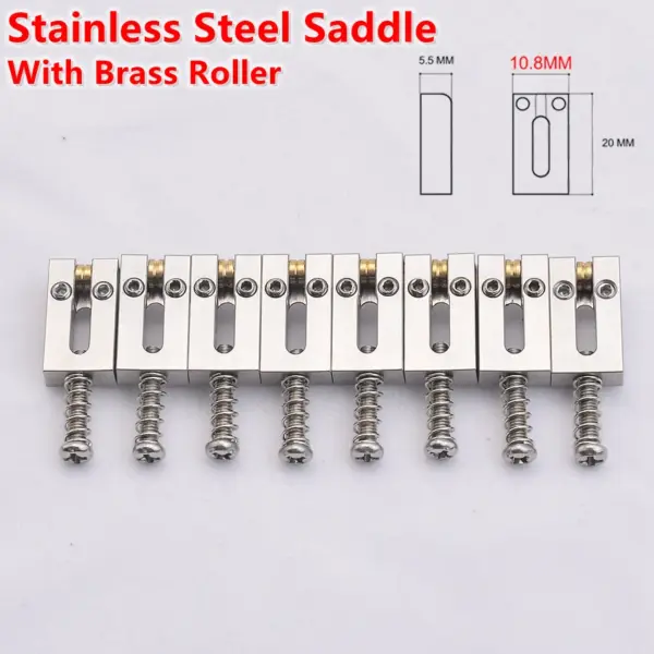 Brass and Stainless Steel Guitar Bridge Set - Image 36