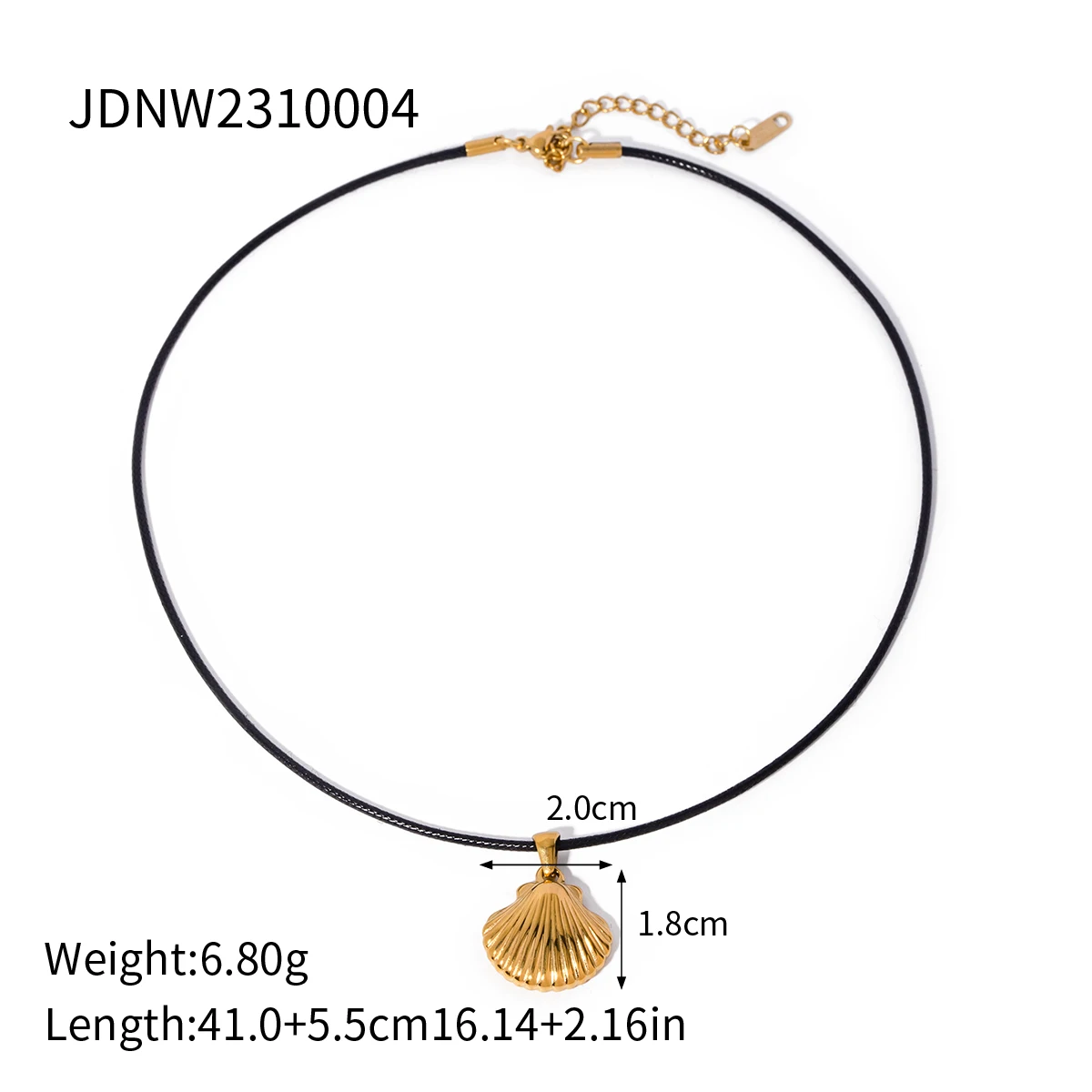 Gold Stainless Steel Shell Pendant Necklace 9 Gold Stainless Steel Shell Pendant Necklace - Image 9