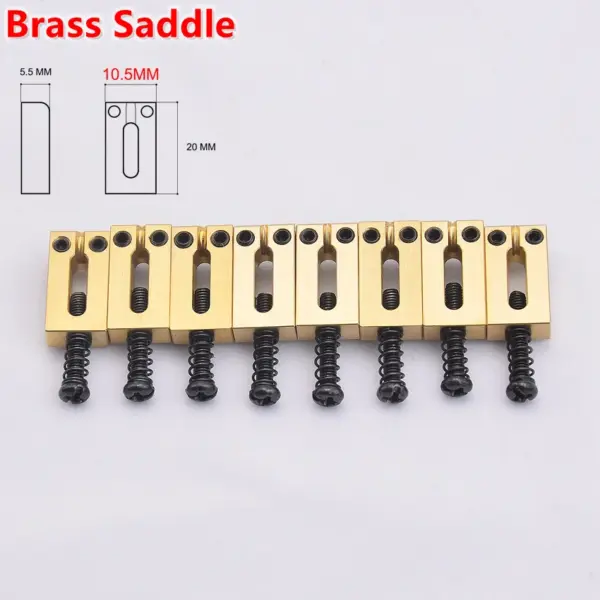 Brass and Stainless Steel Guitar Bridge Set - Image 12