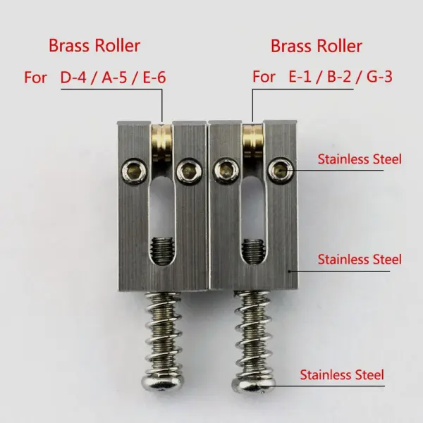 Brass and Stainless Steel Guitar Bridge Set - Image 5