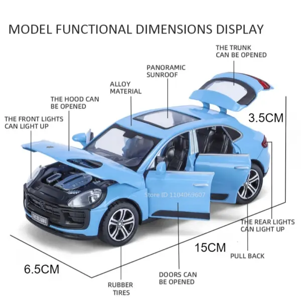 1:32 Scale Macan T SUV Alloy Model Car - Image 2