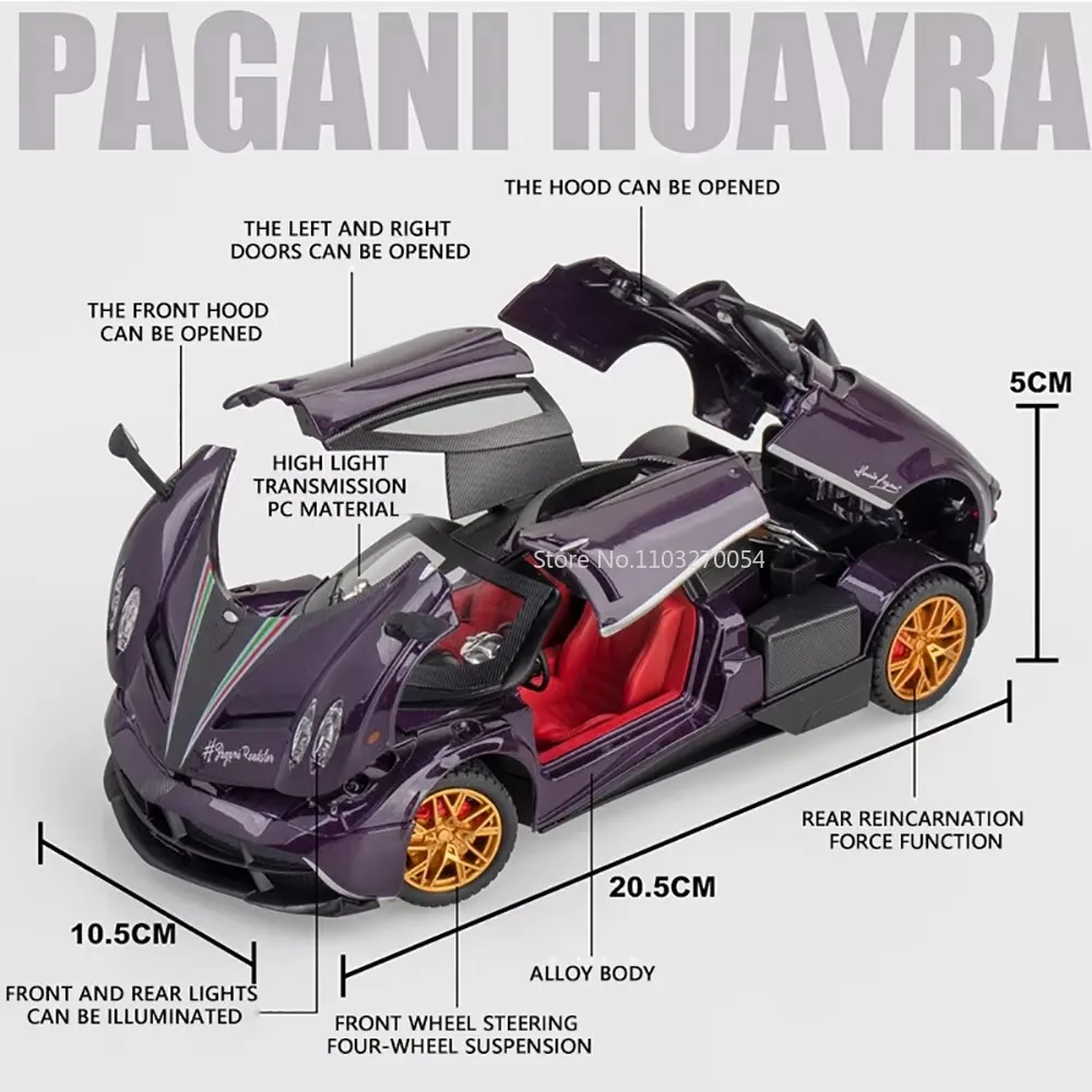 Pagani Zonda HP Huayra 1:24 Diecast Model Car 3 Pagani Zonda HP Huayra 1:24 Diecast Model Car - Image 3