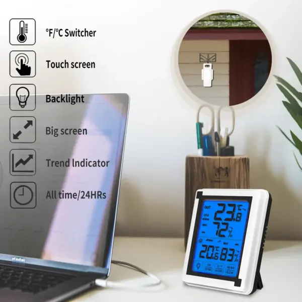 Digital Wireless Weather Station Touch Screen - Image 5