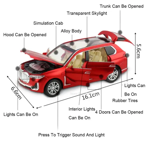 1:32 X7 Alloy Diecast Model SUV with Sound & Light - Image 2