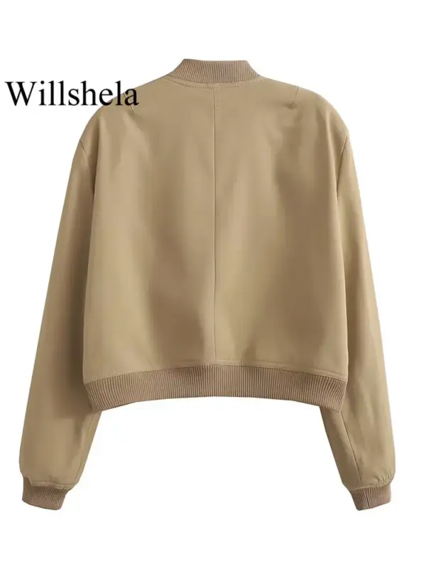 Willshela Women's V-Neck Bomber Jacket - Image 3