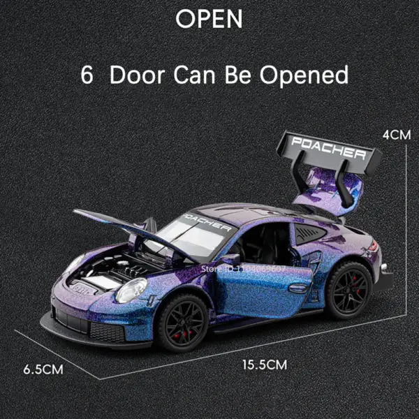 1:32 GT3RS Diecast Model Car with Sound & Light - Image 6