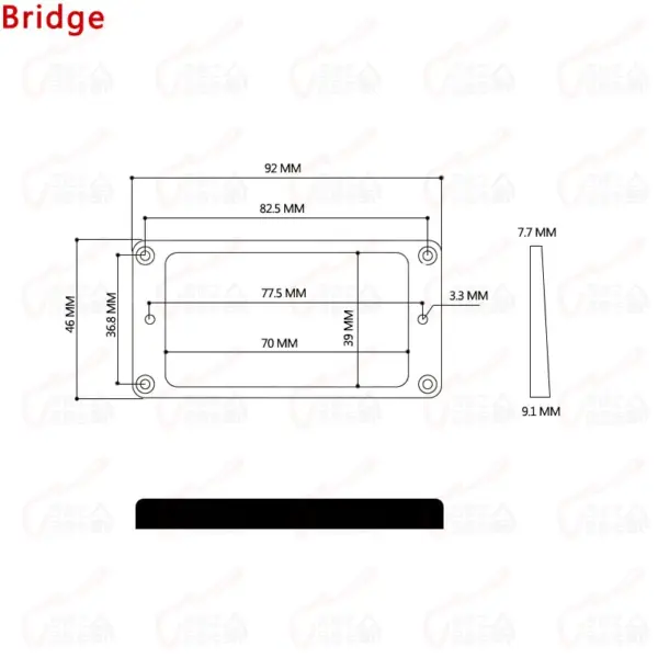 Brass Humbucker Pickup Mounting Frames Set of 2 - Image 6