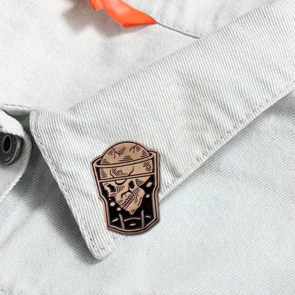 Whiskey Skull Enamel Lapel Pin for Collectors - Image 3