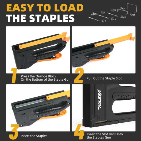 TOLESA Light-Duty Staple Gun with 1200 Staples - Image 4