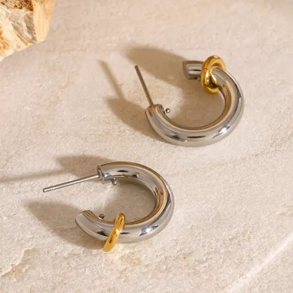 Classic C Shape Small Hoop Earrings for Women - Image 5