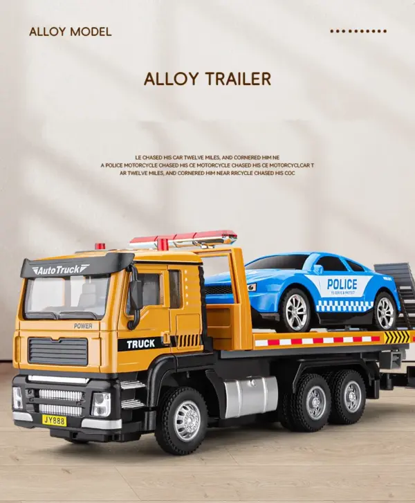 1:50 Alloy Pull Back Flatbed Car Model - Image 6