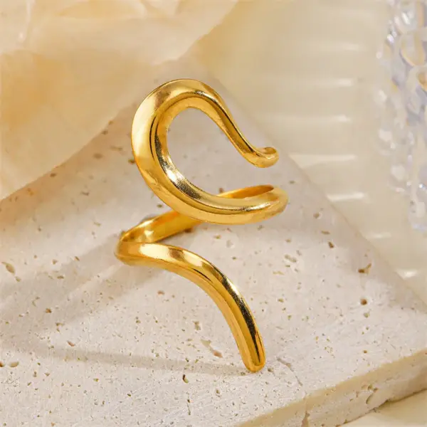 Geometric Adjustable Stainless Steel Rings Set - Image 17