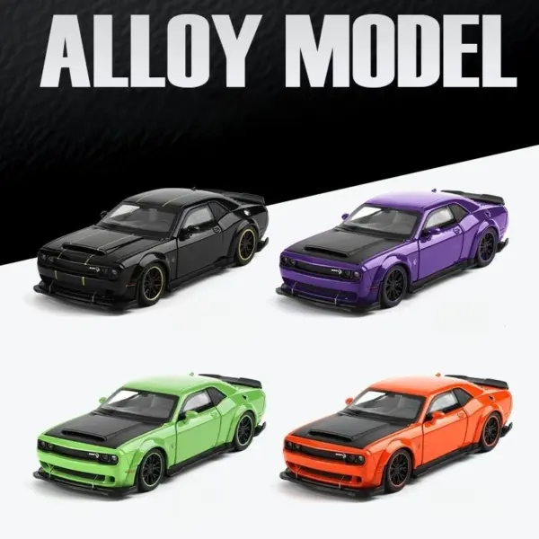 1:32 Dodge Challenger Hellcat Alloy Model Car - Image 5
