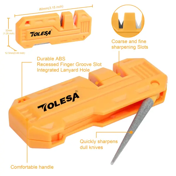 TOLESA 3-in-1 Mini Pocket Knife Sharpener - Image 2