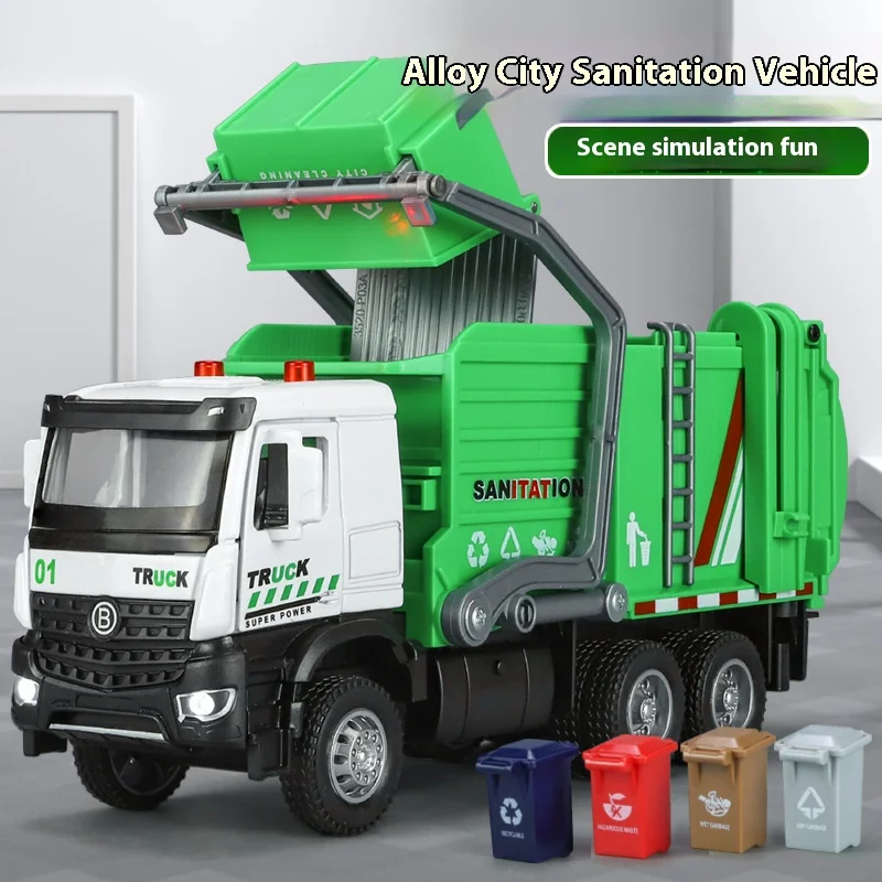 1:35 Diecast City Sanitation Truck Model 2 1:35 Diecast City Sanitation Truck Model - Image 2