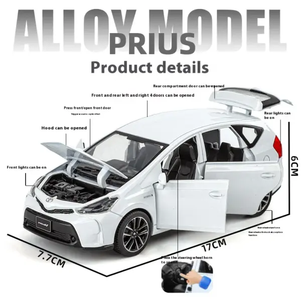 1:32 Toyota Prius Diecast Model Car - Image 2