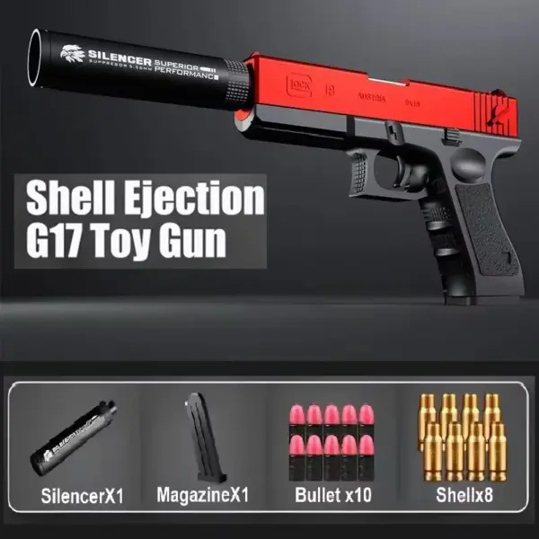 Shell Ejecting Foam Toy Gun with Bullets - Image 10